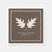 Serviette En Papier Chêne Feuille Mariage d'automne Napkins (Devant)