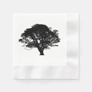 Serviette En Papier Chêne noir gothique Silhouette Art Dessin