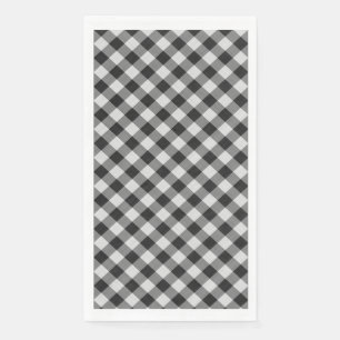 Serviette En Papier Chèque de bison noir et blanc