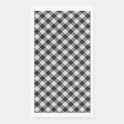 Serviette En Papier Chèque de bison noir et blanc (Devant)