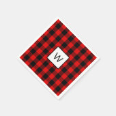 Serviette En Papier Chèque de bison rouge rouge festin (Coin)