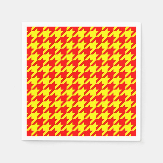 Serviette En Papier Chèque en plan rouge jaune pied (Devant)