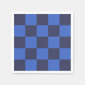 Serviette En Papier Chèques-chèques modernes géométriques en bleu fonc (Devant)