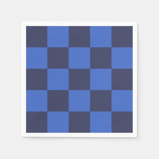 Serviette En Papier Chèques-chèques modernes géométriques en bleu fonc (Devant)
