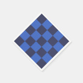 Serviette En Papier Chèques-chèques modernes géométriques en bleu fonc (Coin)