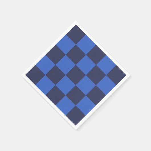 Serviette En Papier Chèques-chèques modernes géométriques en bleu fonc (Coin)