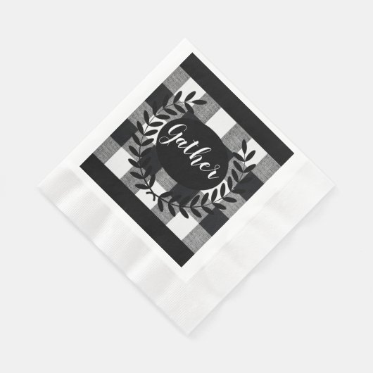Serviette En Papier Chèques de buffle Rassembler (Coin)