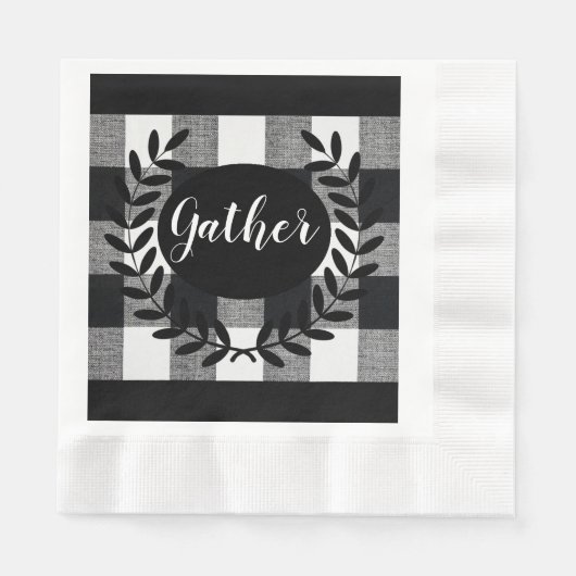 Serviette En Papier Chèques de buffle Rassembler (Devant)