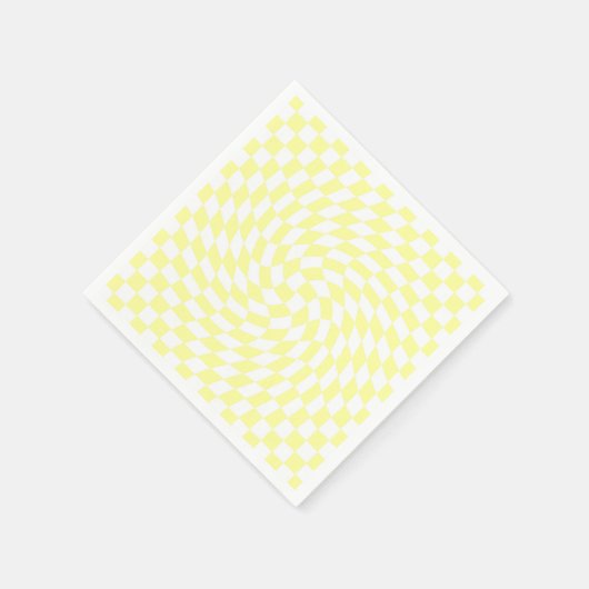 Serviette En Papier Chèques jaune pâle doux Motif ondulé (Coin)