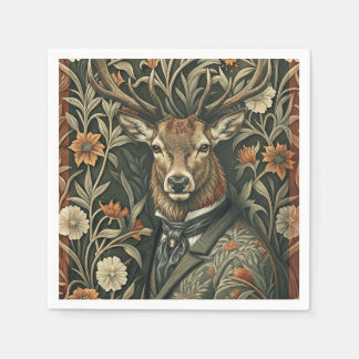 Serviette En Papier Cher cerf en tenue vintage Magic Woodland