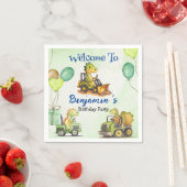 Serviette En Papier Cher dinosaure de construction ballon de camion de (En situation)