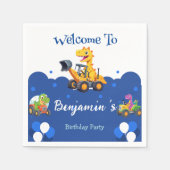 Serviette En Papier Cher Dinosaure tracteur creuser ballon camion Anni (Devant)