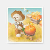 Serviette En Papier Cher fermier chien avec Citrouille (Devant)