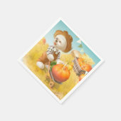 Serviette En Papier Cher fermier chien avec Citrouille (Coin)