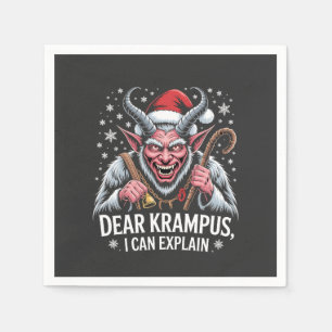 Serviette En Papier Cher Krampus, je peux expliquer Noël Santa