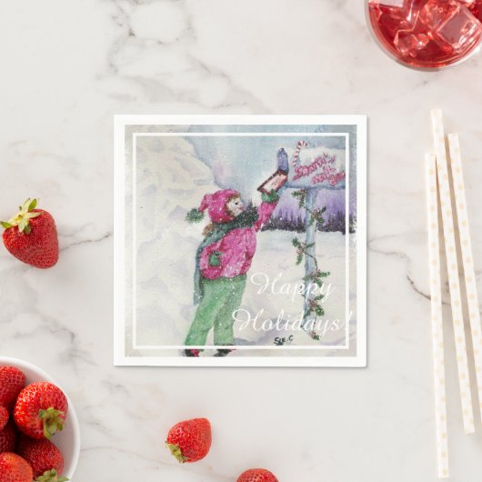 Serviette En Papier Cher Noël Père Noël (En situation)