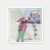 Serviette En Papier Cher Noël Père Noël (Devant)