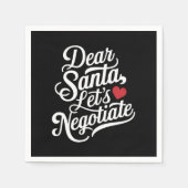 Serviette En Papier Cher Père Noël Négocions un cadeau de Noël amusant (Devant)