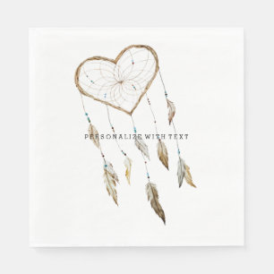 Serviette En Papier Chercheur de rêve cardiaque