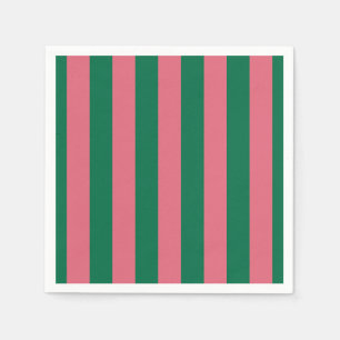 Serviette En Papier Chérie Picket Rose Vert Bande