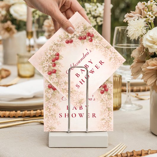 Serviette En Papier Cherry Bloom Floral Baby Shower