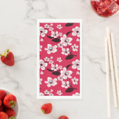 SERVIETTE EN PAPIER CHERRY BLOSSOM - SAKURA (ROUGE) (En situation)