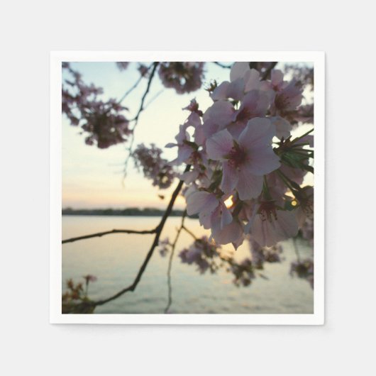 Serviette En Papier Cherry Blossom Sunset à Washington DC (Devant)