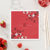Serviette En Papier Cherry Blossoms & Double Bonheur Mariage chinois (En situation)