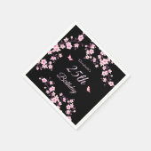 Serviette En Papier Cherry Blossoms Pink Black Custom (Coin)