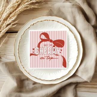 Serviette En Papier Cherry First Coquette Girls 1er anniversaire