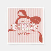 Serviette En Papier Cherry First Coquette Girls 1er anniversaire (Devant)