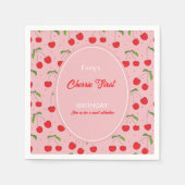 Serviette En Papier CHERRY Invitation de fête d'anniversaire (Devant)