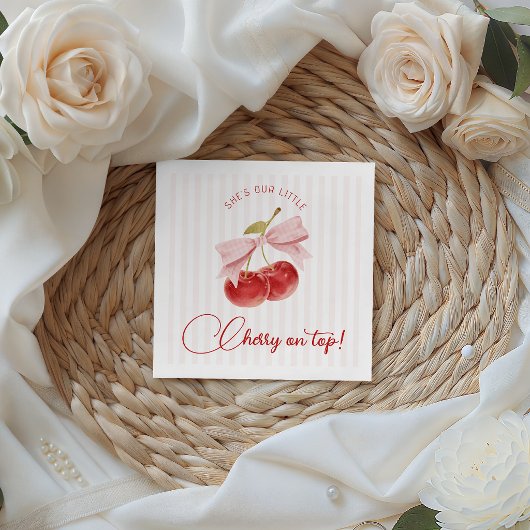 Serviette En Papier Cherry on Top Birthday Napkins