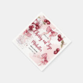 Serviette En Papier Cherry on Top Bow Cocktail Fête des mariées d'été (Coin)