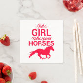 Serviette En Papier Cherry Red Juste Une Fille Qui Aime Les Chevaux (En situation)