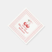 Serviette En Papier Cherry Sweet anniversaire Pink Bow En vichy (Coin)