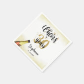 Serviette En Papier CHERS D'Anniversaire À # ANNÉES Black Gold Script (Coin)