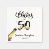 Serviette En Papier CHERS D'Anniversaire À # ANNÉES Black Gold Script (Devant)
