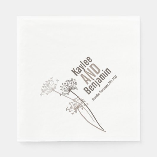 Serviette En Papier chervil mariage / vaches persil papier brun servie (Devant)