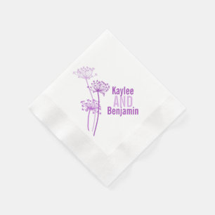 Serviette En Papier chervil mariage / vaches persil pourpre papier ser
