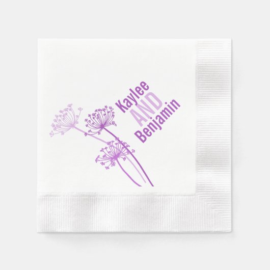Serviette En Papier chervil mariage / vaches persil pourpre papier ser (Devant)