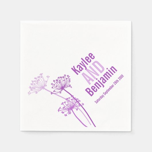 Serviette En Papier chervil mariage / vaches persil pourpre papier ser (Devant)