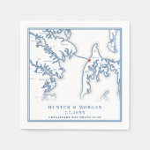 Serviette En Papier Chesapeake Bay Beach Club Marine Mariage bleu (Devant)