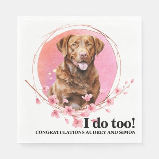 Serviette En Papier Chesapeake Bay Retriever I Doo trop Mariage servie (Devant)