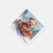 Serviette En Papier Chesapeake Bay Terrier Dog dans Sledge Noël (Coin)