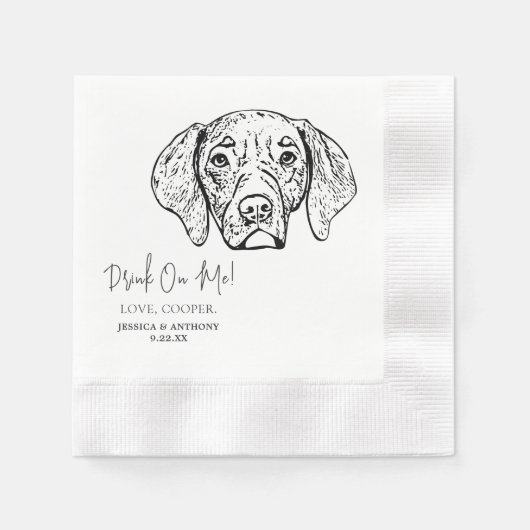 Serviette En Papier Chesapeake Chien Personnalisé Chien Mariage Napkin (Devant)