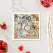 Serviette En Papier Cheshire Chat Alice Wonderland Classic (En situation)
