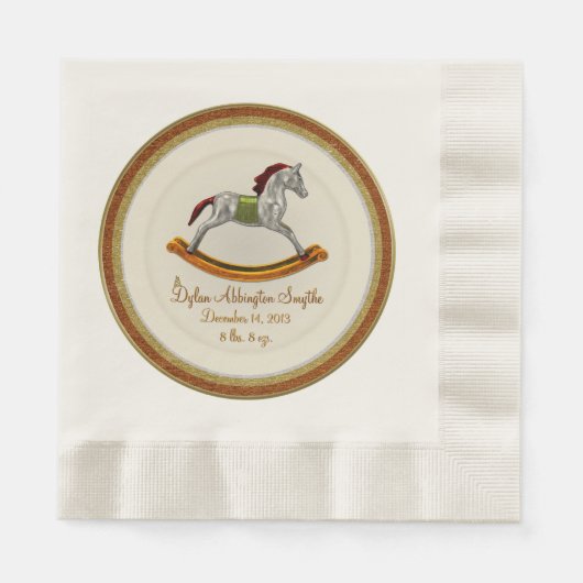 Serviette En Papier Cheval à rocher bébé (Personnalisé) (Devant)