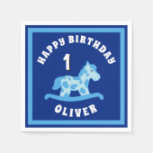 Serviette En Papier Cheval à rocher Blue Boy fête d'anniversaire (Devant)
