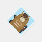 Serviette En Papier Cheval Baby shower Blue Boy (Coin)